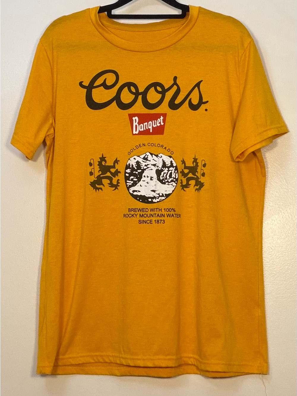 Coors Banquet Men’s Yellow Graphic T‑Shirt